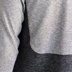 Panelled Mesh Quarter Zip Mid Layer Sage