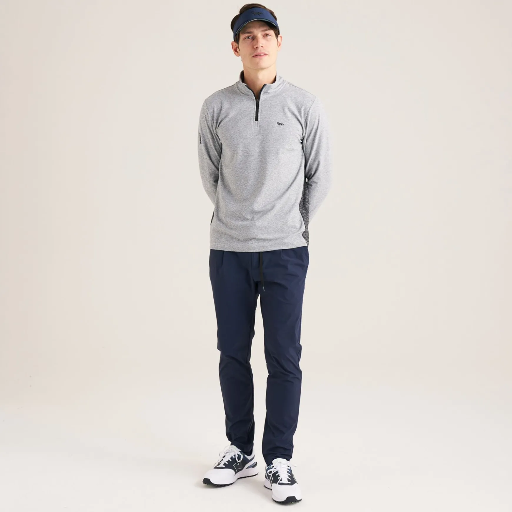 Panelled Mesh Quarter Zip Mid Layer Sage