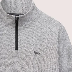Panelled Mesh Quarter Zip Mid Layer Sage