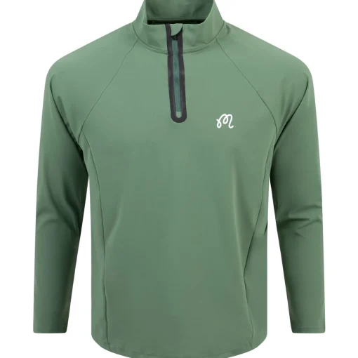 Performance Raglan Quarter Zip Mid Layer Forest