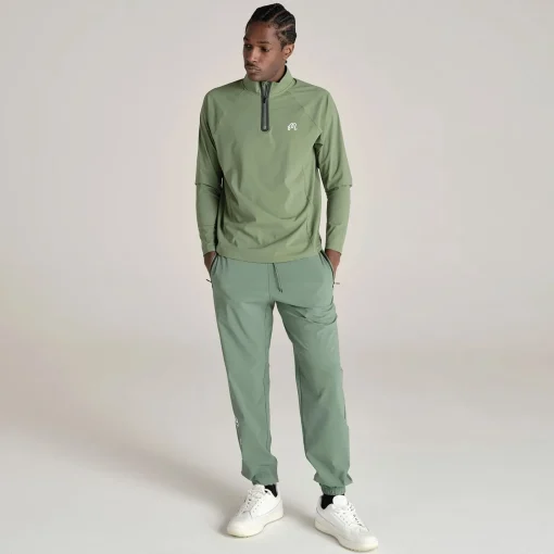 Performance Raglan Quarter Zip Mid Layer Forest