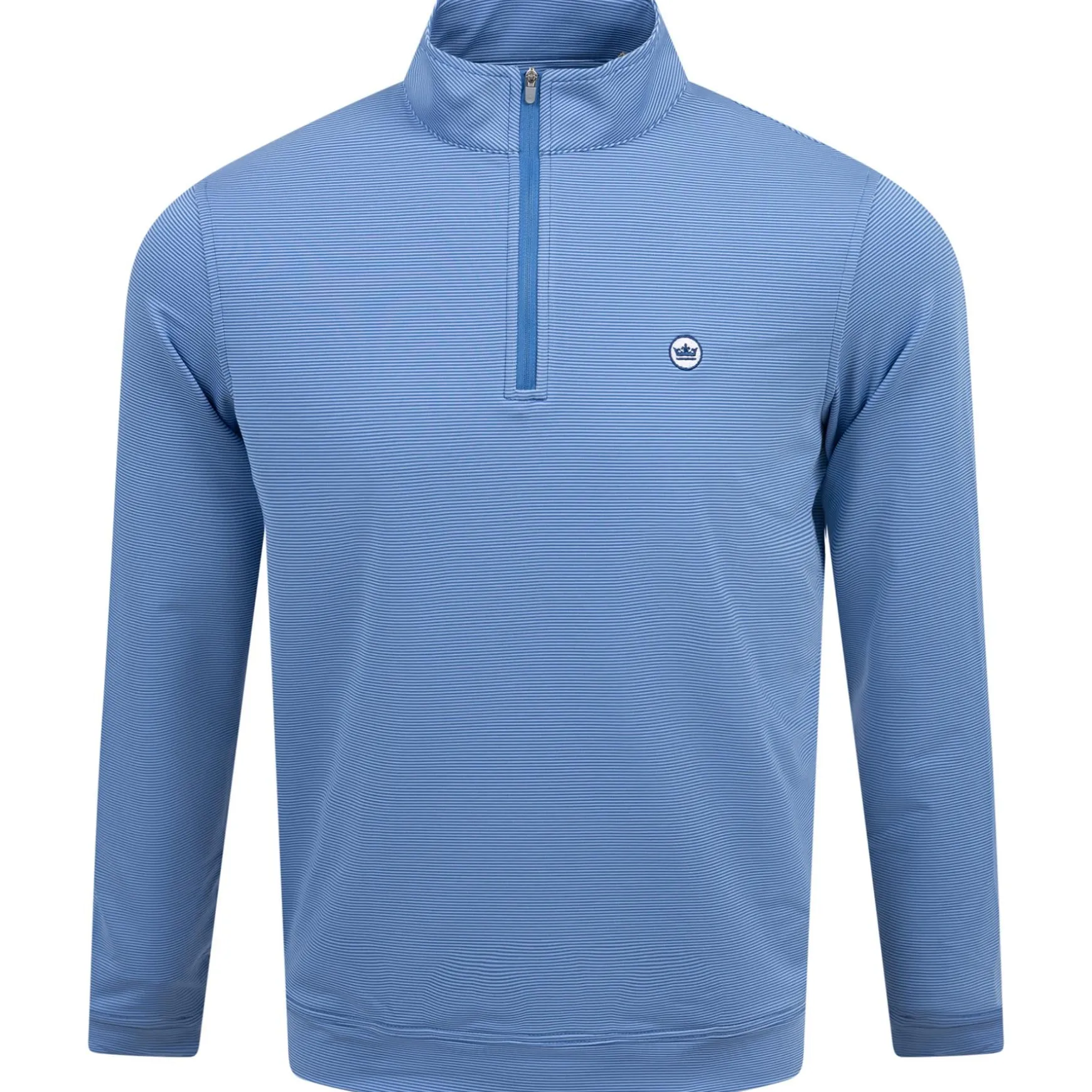 Perth Sugar Stripe Performance Quarter Zip Sailor Blue