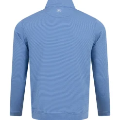 Perth Sugar Stripe Performance Quarter Zip Sailor Blue