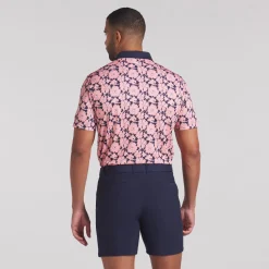Pique Flower Fields Polo Pink Fruit/Deep Navy