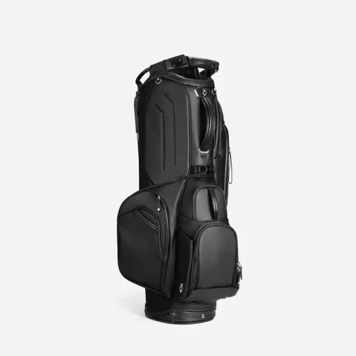 Player V Pro Pebbled 7-Way Stand Bag Black