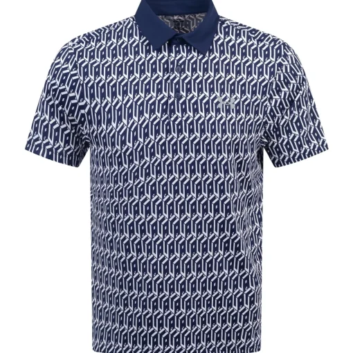 Playoff 3.0 Printed Polo White/Navy/Steel