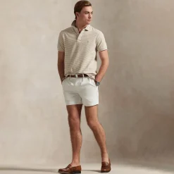 Polo Golf Custom Slim Fit Cotton Polo Classic Khaki/White