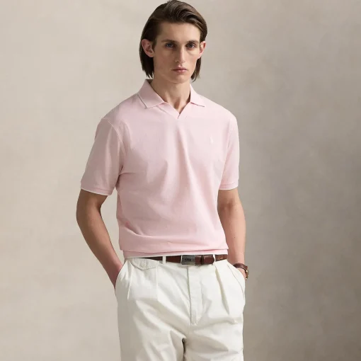 Polo Golf Johnny Collar Cotton Polo Garden Pink/White