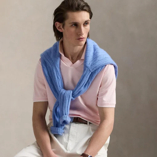Polo Golf Johnny Collar Cotton Polo Garden Pink/White