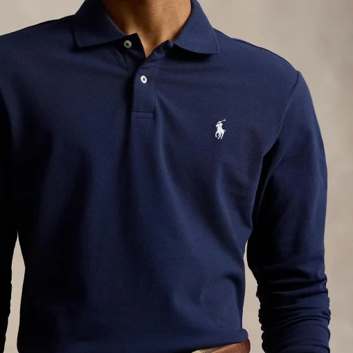 Polo Golf LS Tailored Fit Performance Polo Refined Navy