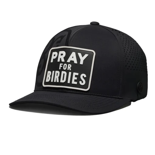 Prey For Birdies Patch Perforated Delta Snapback Hat Onyx