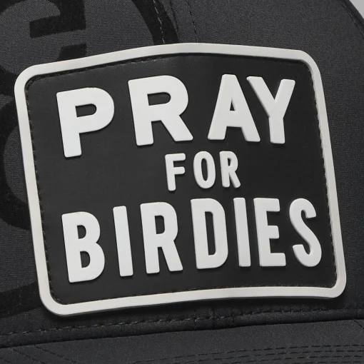 Prey For Birdies Patch Perforated Delta Snapback Hat Onyx