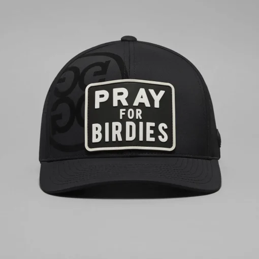 Prey For Birdies Patch Perforated Delta Snapback Hat Onyx