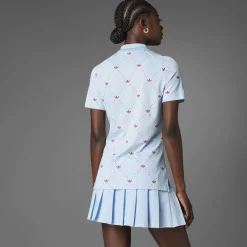 Printed Trefoil Polo Clear Sky/Better Scarlet