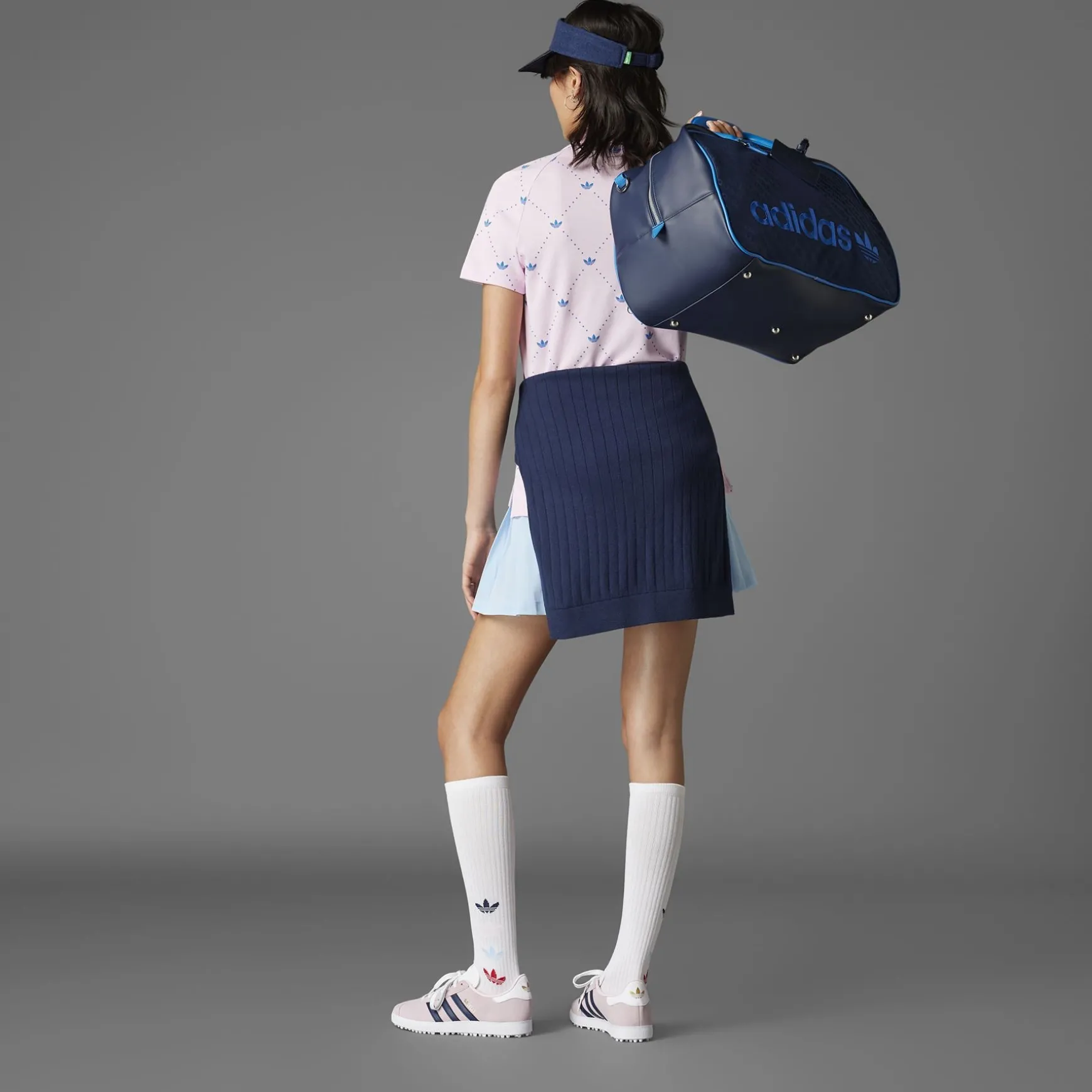 Printed Trefoil Polo Clear Pink/Bluebird