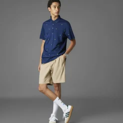 Printed Trefoil Polo Night Indigo