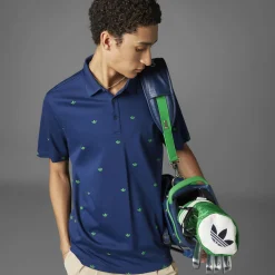 Printed Trefoil Polo Night Indigo