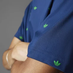 Printed Trefoil Polo Night Indigo