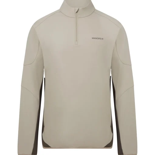 Quarter Zip Tech Mid Layer Greige