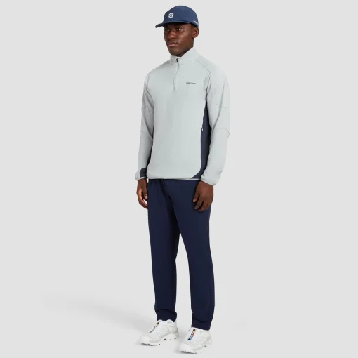 Quarter Zip Tech Mid Layer Sky Grey