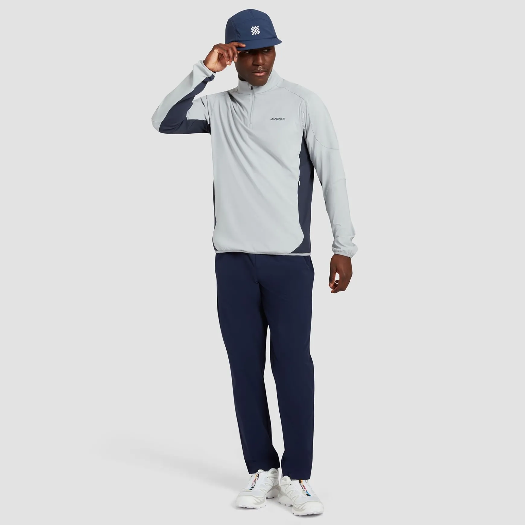 Quarter Zip Tech Mid Layer Sky Grey