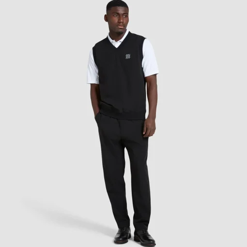 Reversible Legacy V-Neck Gilet Black Check
