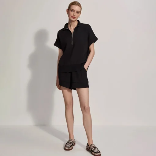 Ritchie Half Zip Polo Black