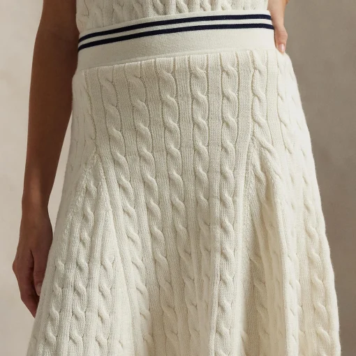 RLX A-Line Cotton Blend Skirt White Splash/Refined Navy