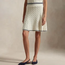 RLX A-Line Cotton Blend Skirt White Splash/Refined Navy
