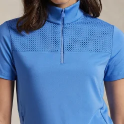 RLX Eyelet Quarter Zip Polo Summer Blue