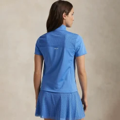 RLX Eyelet Quarter Zip Polo Summer Blue