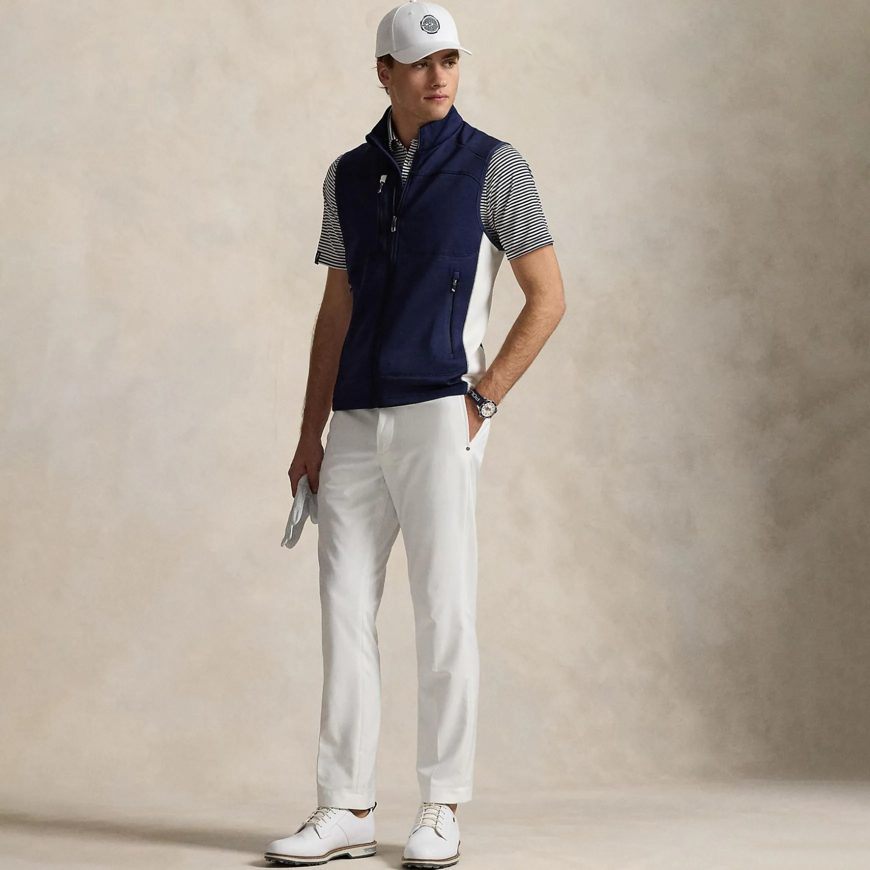 RLX Full Zip Gilet Refined Navy/Ceramic White