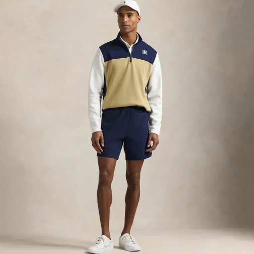 RLX Half Zip Crest Mock Neck Mid Layer Refined Navy Multi