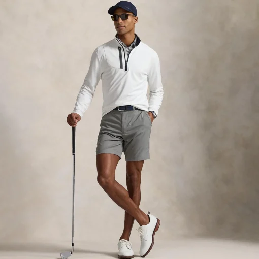 RLX Half Zip Stretch Jersey Mid Layer Ceramic White