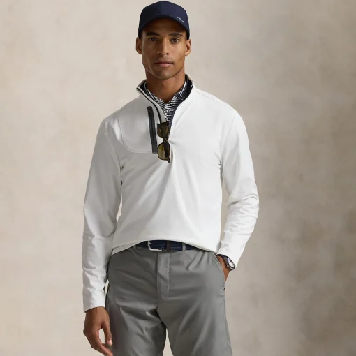 RLX Half Zip Stretch Jersey Mid Layer Ceramic White