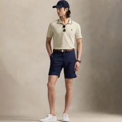 RLX Tailored Fit Stretch Cotton Polo Basic Sand/Refined Navy