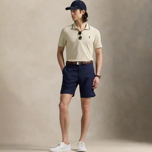RLX Tailored Fit Stretch Cotton Polo Basic Sand/Refined Navy