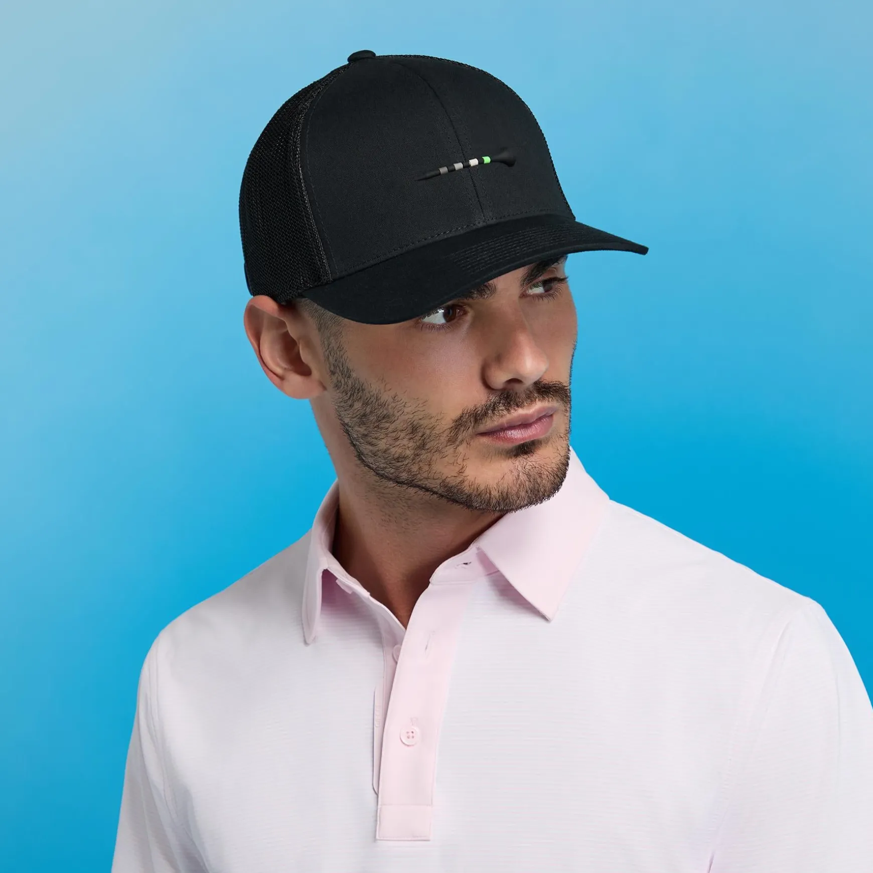 Silicone Tee Trucker Hat Onyx