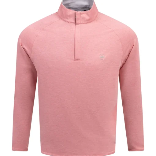 Stealth Performance Quarter Zip Mid Layer Pink Crepe
