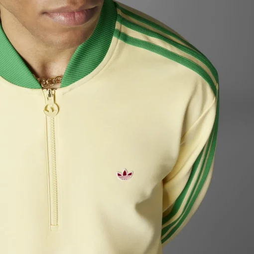 3 Stripes Quarter Zip Yellow