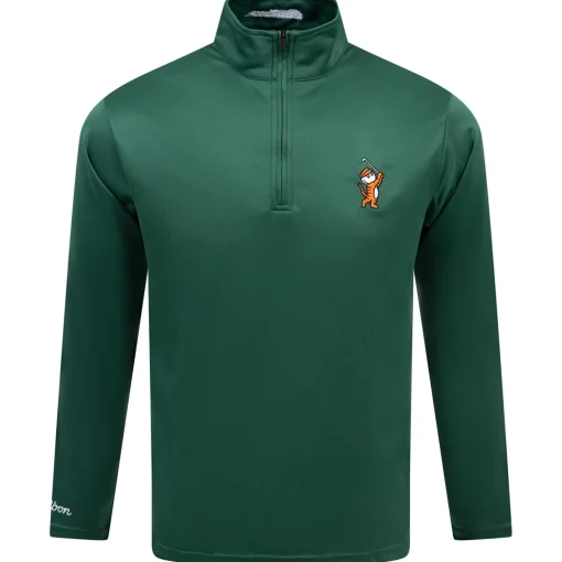 Tiger Buckets Performance Quarter Zip Mid Layer Evergreen