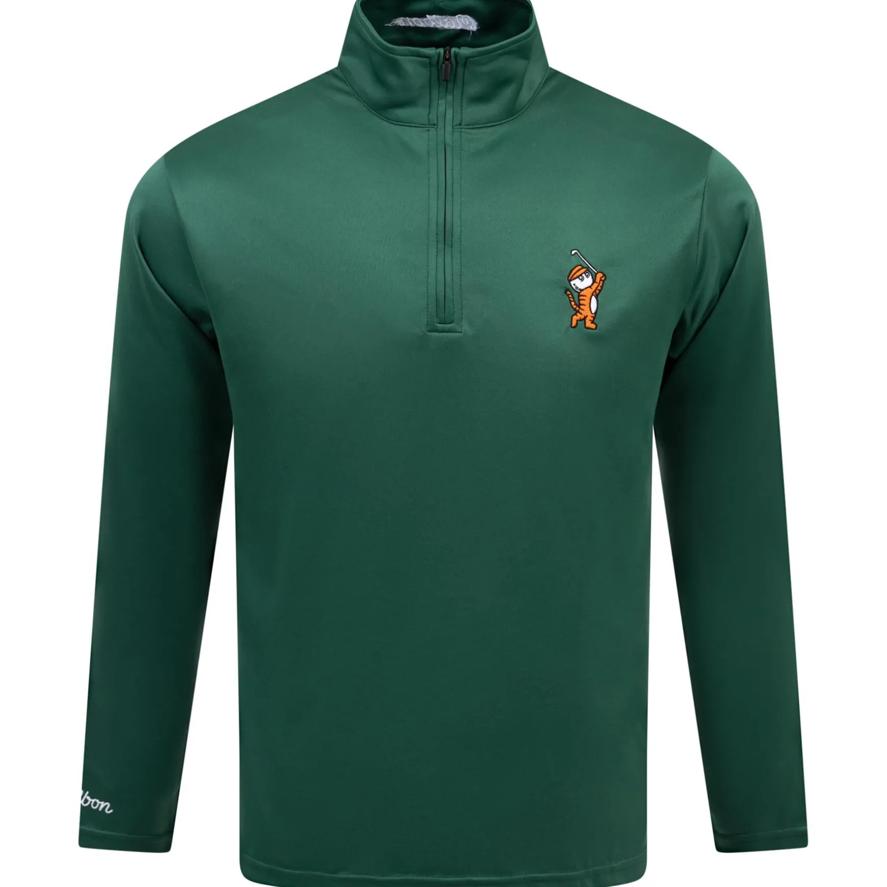 Tiger Buckets Performance Quarter Zip Mid Layer Evergreen