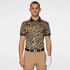 Tour Tech Print Polo Tour Tiger Brown
