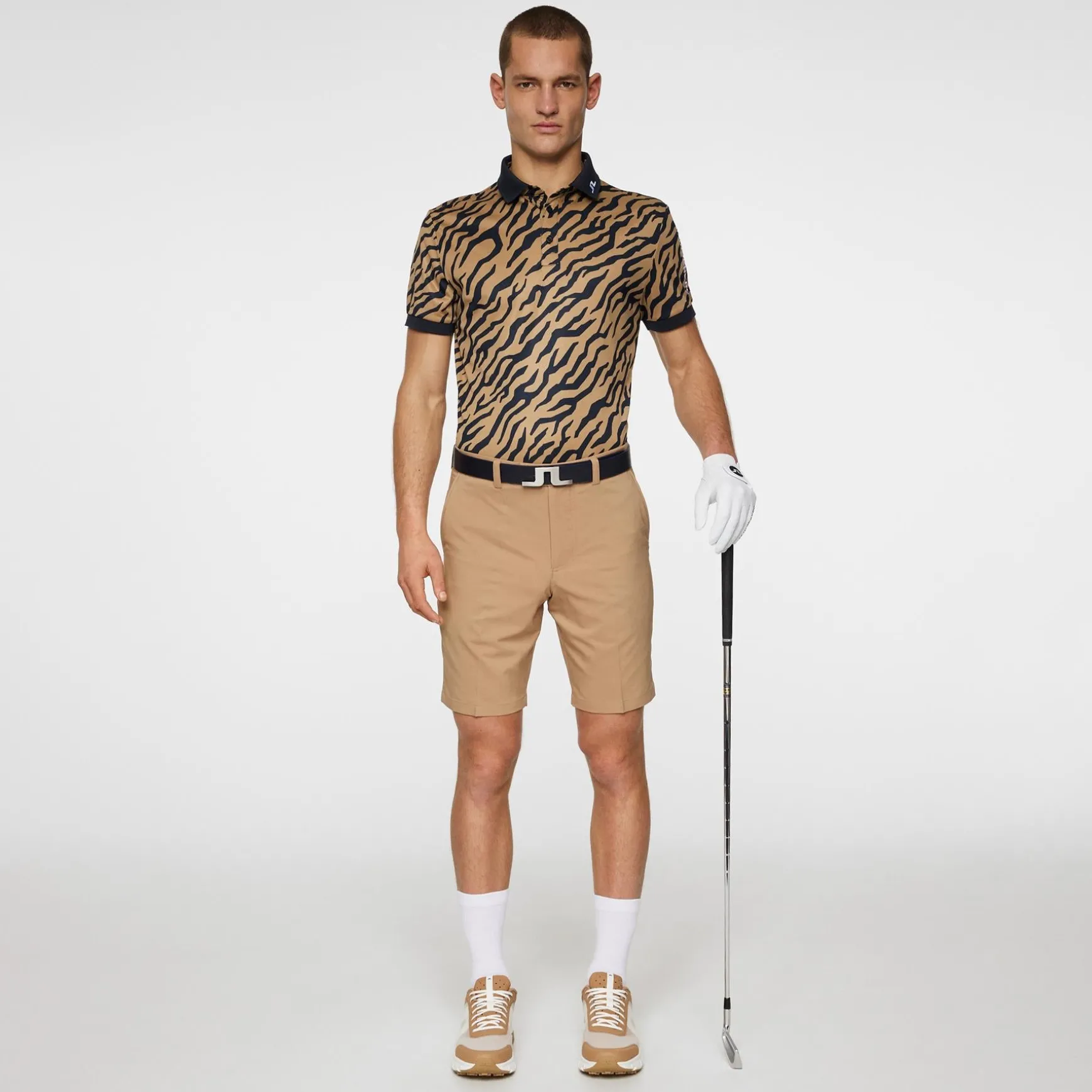 Tour Tech Print Polo Tour Tiger Brown