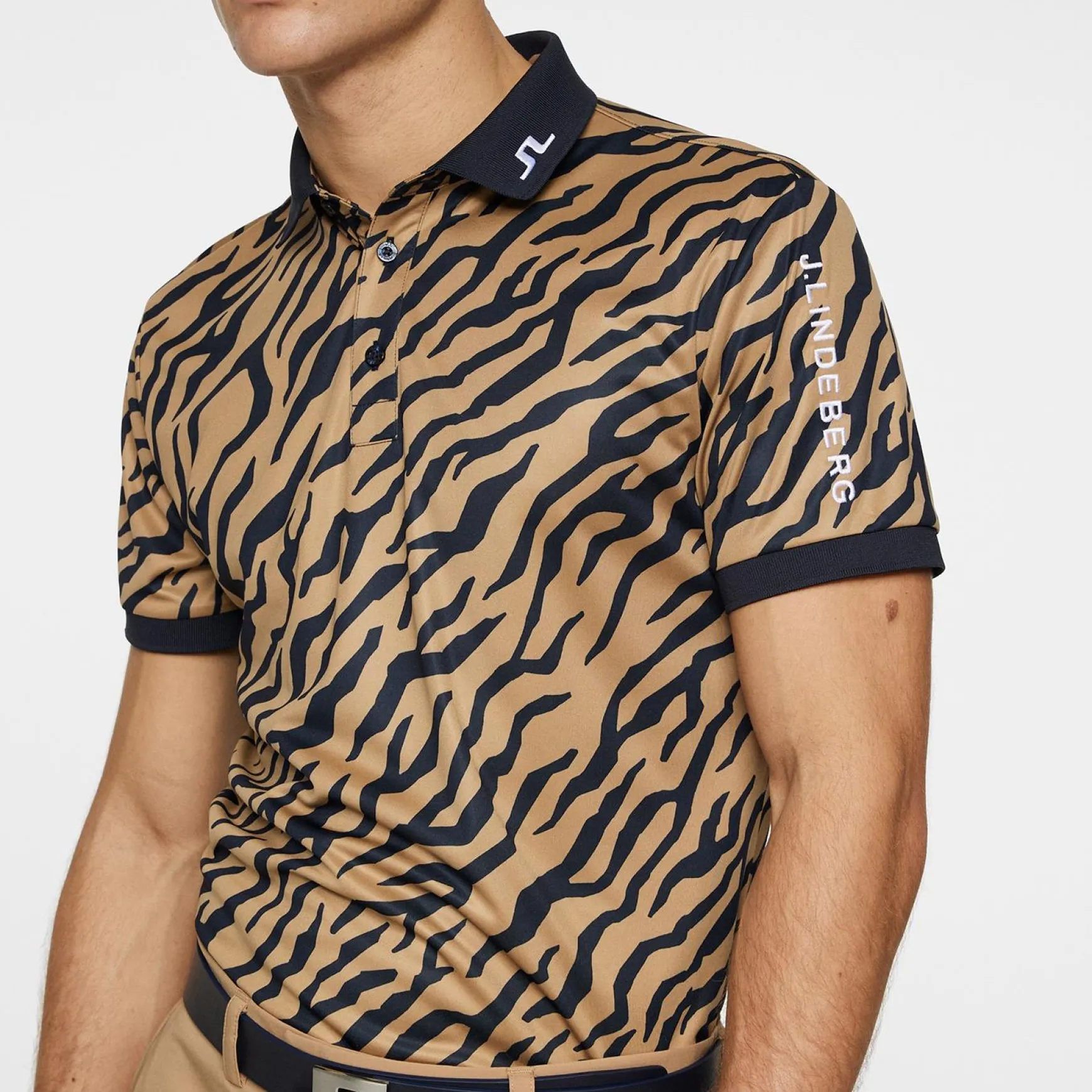 Tour Tech Print Polo Tour Tiger Brown