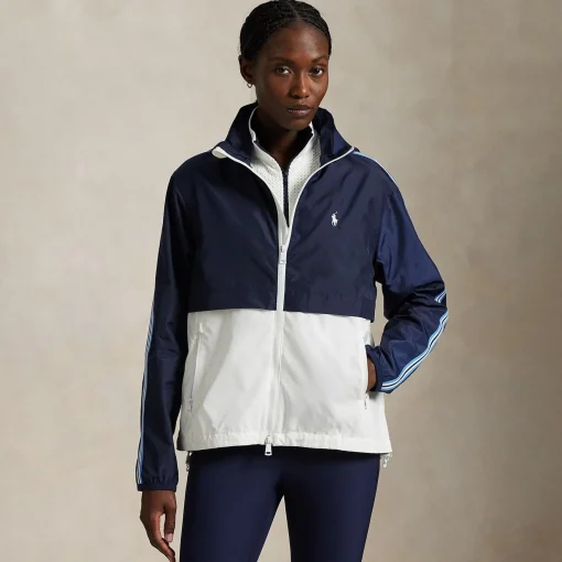 Two Tone Hooded Windbreaker Ceramic White/Refinded Navy