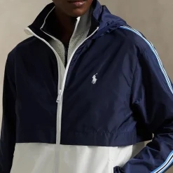 Two Tone Hooded Windbreaker Ceramic White/Refinded Navy