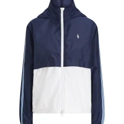 Two Tone Hooded Windbreaker Ceramic White/Refinded Navy