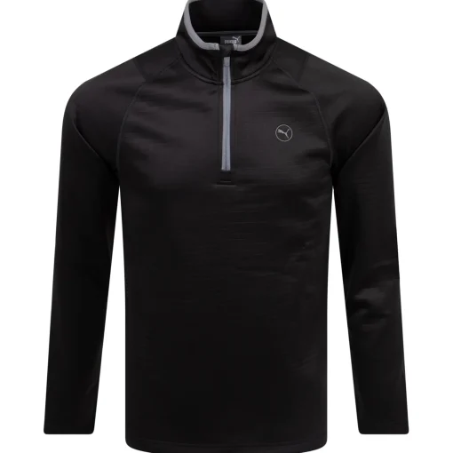 Waffle Fleece Quarter Zip Mid Puma Black