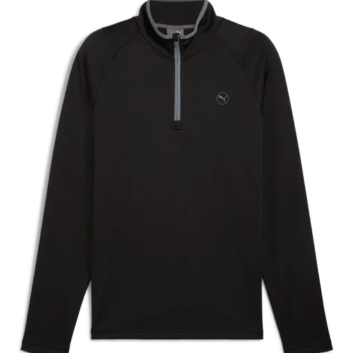 Waffle Fleece Quarter Zip Mid Puma Black